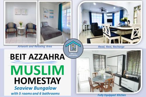 Beit Azzahra Private Pool Villa at Pantai Batu Hitamにあるシーティングエリア