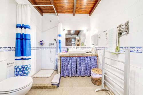 Salle de bains dans l'établissement One bedroom house with furnished garden and wifi at Espinho 4 km away from the beach