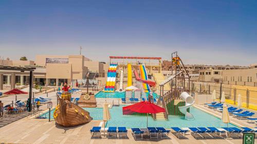 a large water park with a water slide and slides at Amarina Abu Soma Resort & Aquapark in Hurghada