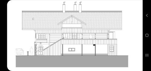 a drawing of the front of a house at Haus Bergmann in Boltigen