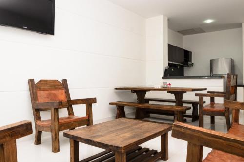 Kuchyň nebo kuchyňský kout v ubytování Hotel Boutique San Rafael