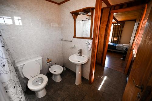Um banheiro em Las Moras Cabañas