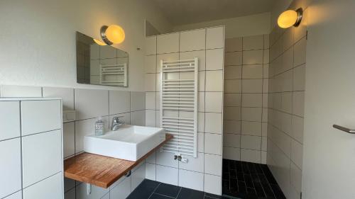 Koupelna v ubytování Die Strumpffabrik - Guesthouse