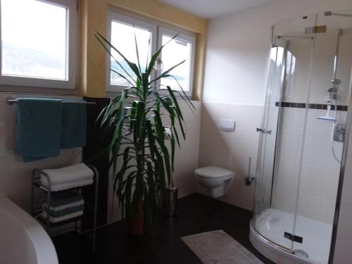 Ένα μπάνιο στο Ferienwohnung Dachs