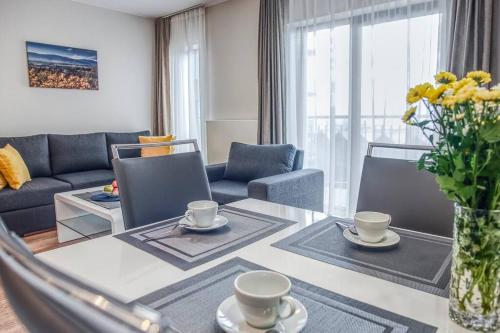 Χώρος καθιστικού στο Apartament z widokiem na góry