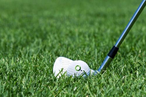 a white golf club sitting in the grass at Hotel Quadrifoglio in Pontecagnano