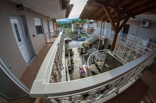 an overhead view of a balcony of a building at Sky Hotel in Sarti