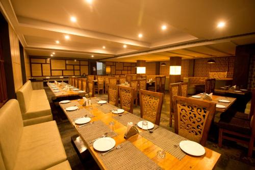 A seating area at The River Front Resort
