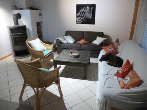 Χώρος καθιστικού στο Ferienhaus Unteres Hart