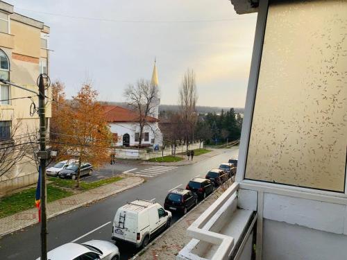 Vue générale sur Hîrşova ou vue de la ville depuis l'appartement