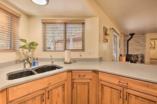 a kitchen with a sink and a counter top at 32 Mi to Sunrise Park White Mountain Retreat in Indian Pine
