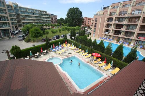 A view of the pool at Friends Family Hotel or nearby