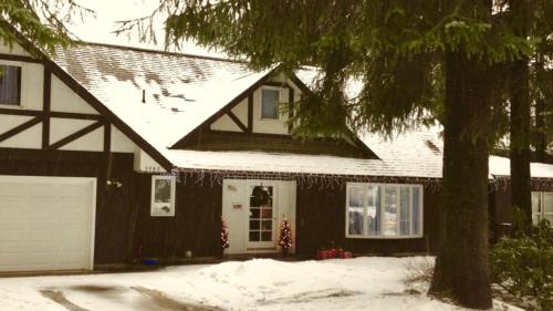 a house with snow on the roof and a tree at Grandma's House - Large Home - DISCOUNT ON TOURS! in Mendenhaven