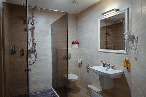Ett badrum på Hotel Stil