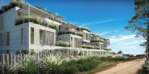 an architectural rendering of a building with plants at Casagrande Hotel & Beach Club in José Ignacio