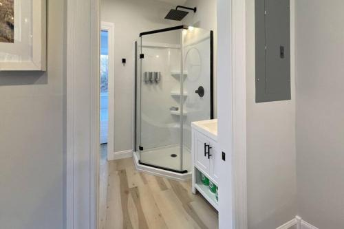 A bathroom at The Hideaway on Tacketts - Shipping Container