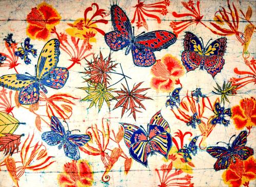 a group of butterflies sitting on a wall at The Flame Tree Estate & Hotel in Kandy