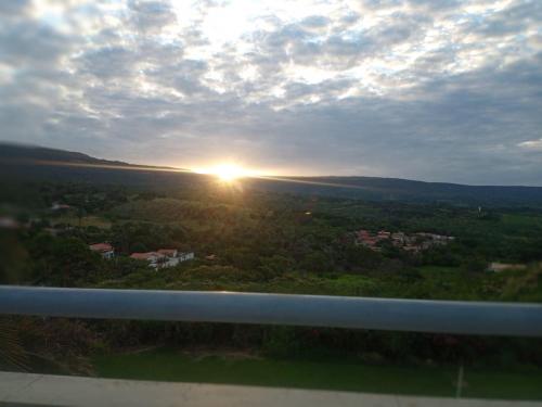a view of the sunset from an airplane at Hotel Encosta da Serra CRATO CE in Crato