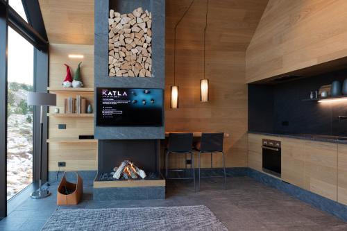 Kuchyň nebo kuchyňský kout v ubytování Iceland Lakeview Retreat