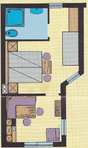 a drawing of a floor plan of a house at Haus Puit Mandarfen Pitztal in Sankt Leonhard im Pitztal