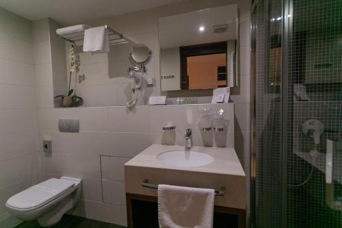 Koupelna v ubytování Hotel Aurel