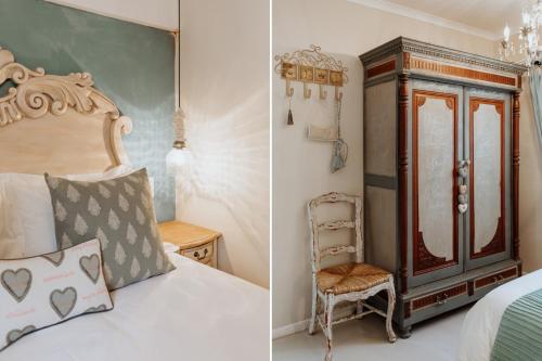 a bedroom with a bed and a chair at Nosterdomus in Paternoster