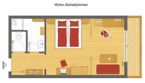 a floor plan of a room with a room submitter at Alpin Panoramahotel Lärchenhof in Heiligenblut