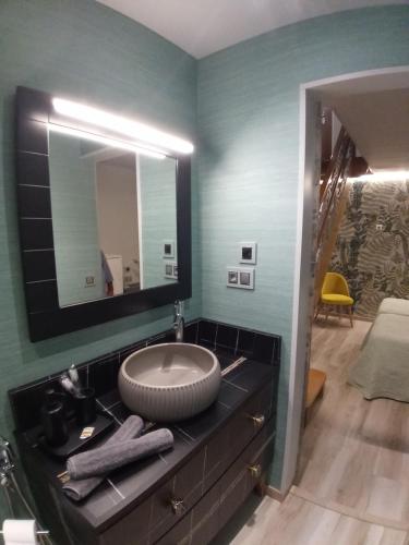 Phòng tắm tại Les casetes de San Lorenzo