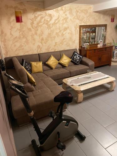 Posilňovňa alebo fitness centrum v ubytovaní -LE BOURDEAU- CHARMANTE VILLA JONAGE 15 min de LYON