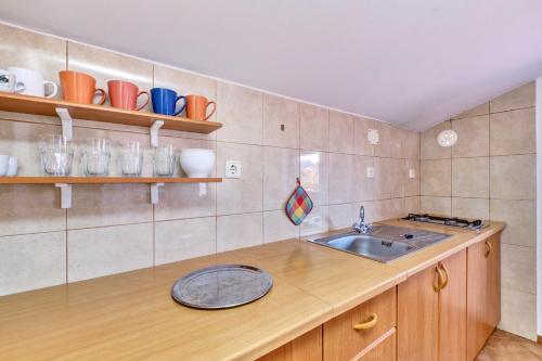 Η κουζίνα ή μικρή κουζίνα στο Eco Secluded apartments Zabodarski