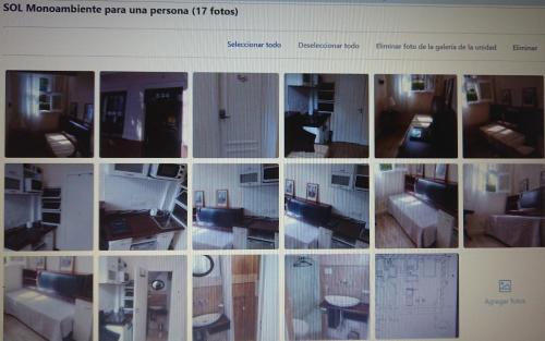 a collage of photos of a room with a computer at 534 Petit San Telmo - Studio & Suites in Buenos Aires