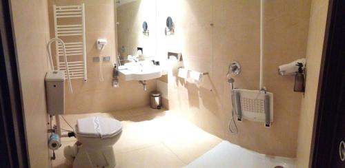 a bathroom with a toilet and a sink at TH Assisi - Hotel Cenacolo in Assisi