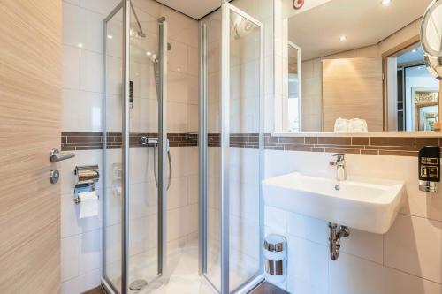 Koupelna v ubytování Hotel Markgraf