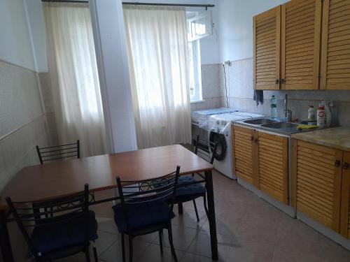 Кухня или мини-кухня в Saburtalo Apartment Tbilisi
