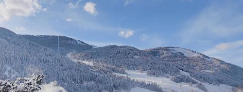 a mountain with trees and snow on it at Residence Alba Montis in Bad Kleinkirchheim