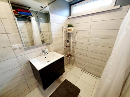 A bathroom at Pesa Apartment