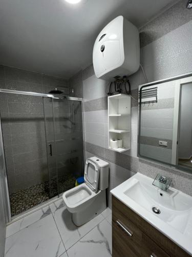 ラスパルマス・デ・グランカナリアにあるApartamento Isor Canterasのバスルーム(トイレ、洗面台、シャワー付)
