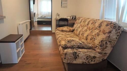 sala de estar con sofá y mesa en Studio apartman "DJED" en Hrvatska Kostajnica