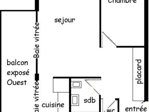 Plantegningen på Appartement La Plagne, 2 pièces, 5 personnes - FR-1-455-78