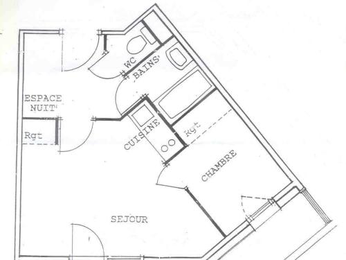 Appartement Plagne Soleil, 2 pièces, 4 personnes - FR-1-455-118の見取り図または間取り図