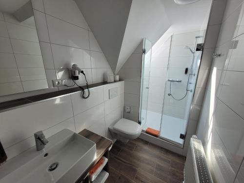 Koupelna v ubytování Hotel zum ehem. königl. Bayr. Forsthaus