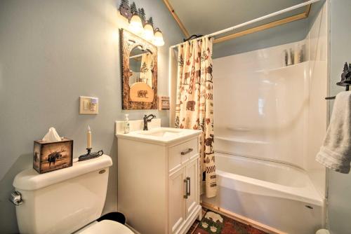 A bathroom at Cozy Speculator Cottage about 2 Miles to Ski Resort!