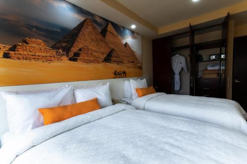 Katil atau katil-katil dalam bilik di Hotel Boutique Mardeka
