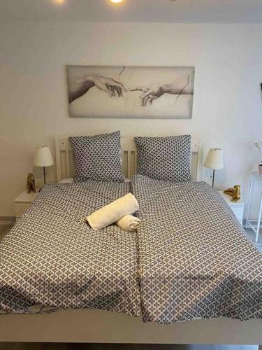 Postel nebo postele na pokoji v ubytování Private Studio Apartment in Bremgarten