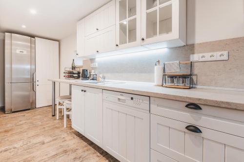 Kuchyň nebo kuchyňský kout v ubytování Konekt Apartment