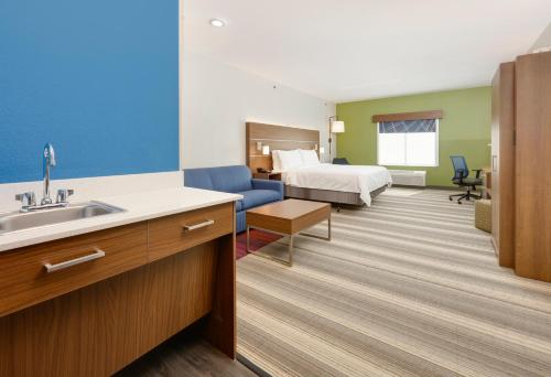 a hotel room with a bed and a sink at Holiday Inn Express & Suites - Denton North by IHG in Denton