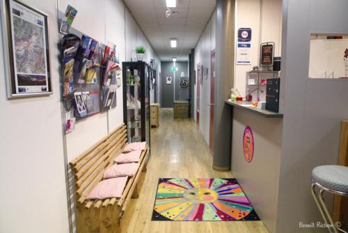 a corridor of a hospital with a room at Backpacker Le Petit Baroudeur in Champéry