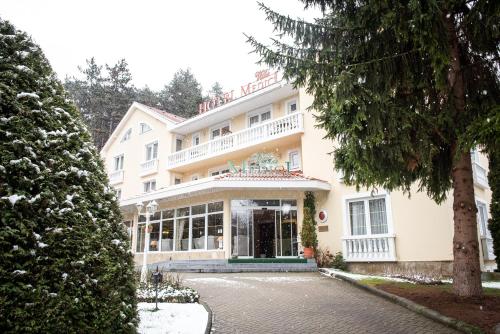 a view of the hotel from the driveway at Villa Medici Hotel & Restaurant in Veszprém