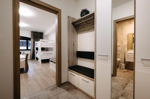 Postel nebo postele na pokoji v ubytování Wellness penzion Marta