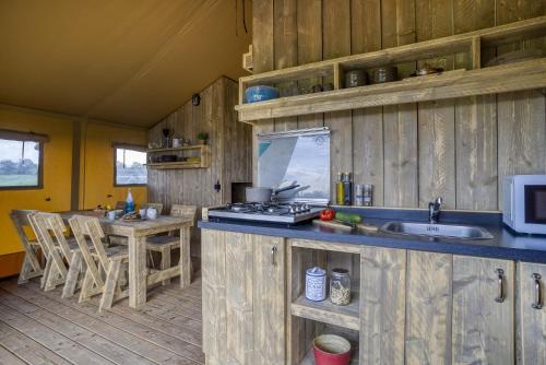 A kitchen or kitchenette at Village Flottant de Pressac